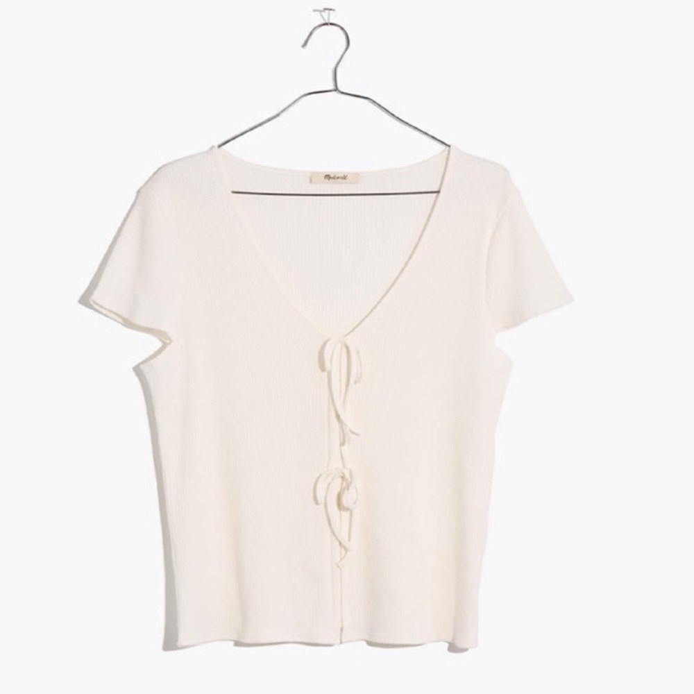 Madewell Ribbed Bow-front Tee